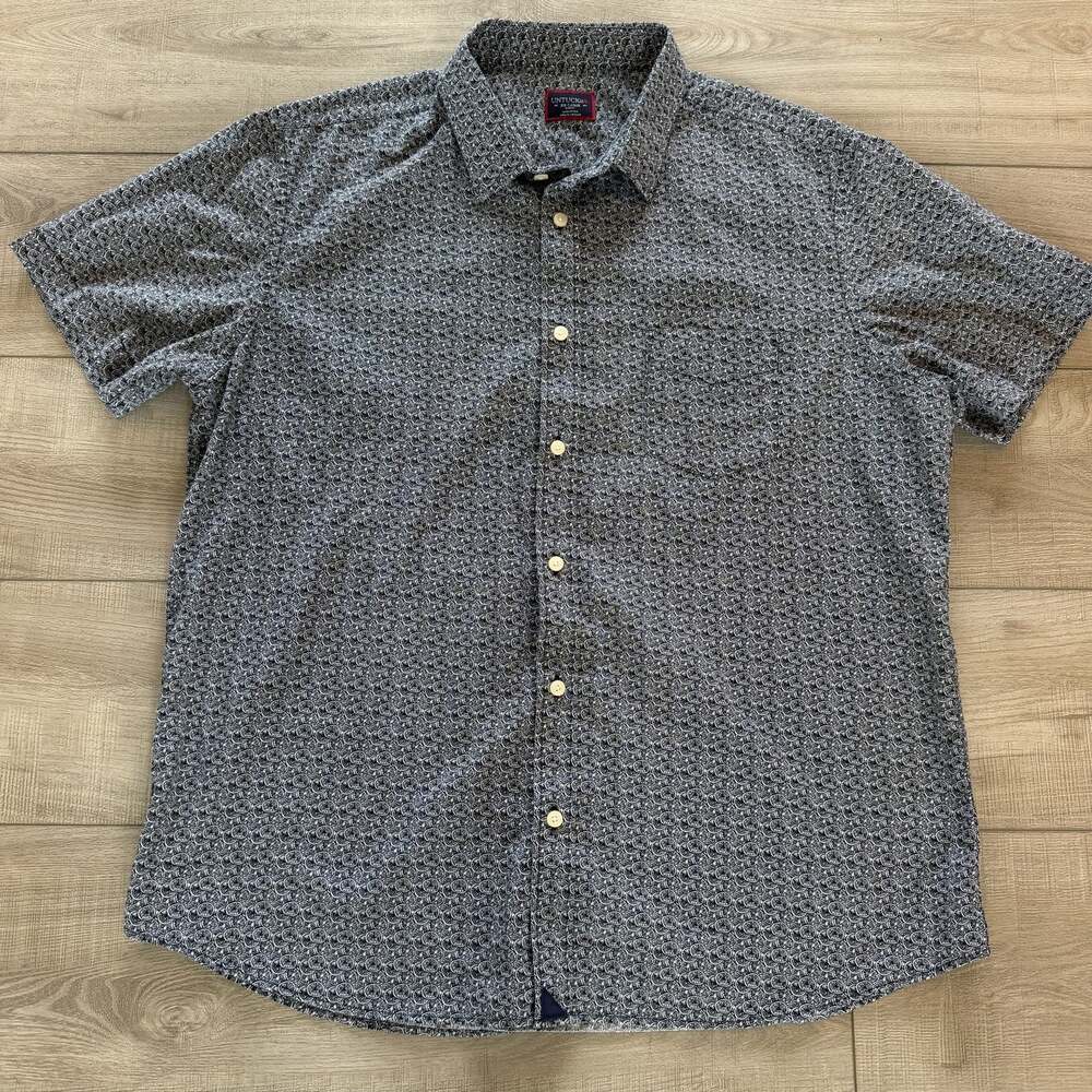 UNTUCKit Shirt Mens 2XL Slim Fit Navy Citrus